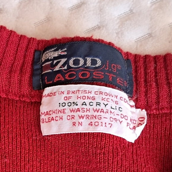 Vintage  IZOD/ LACOSTE SWEATER  UNISEX  SIZE 20 /S red - Picture 3 of 9